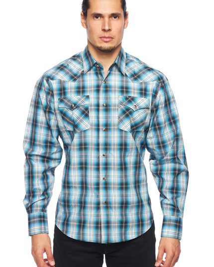 RODEO CLOTHING MEN'S PLAID LONG SLEEVE SNAP PS400l-Sept