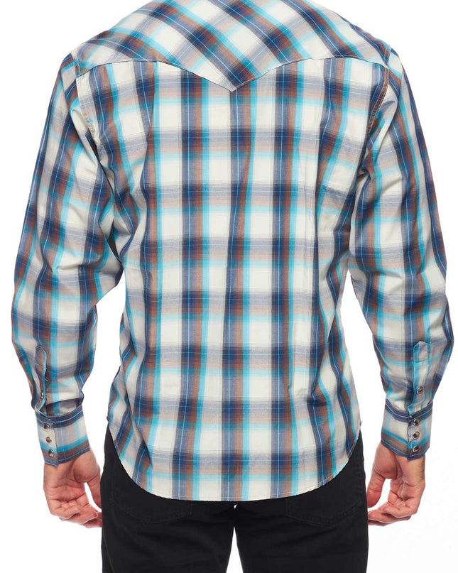 RODEO CLOTHING MEN'S PLAID LONG SLEEVE SNAP PS400l-Sept