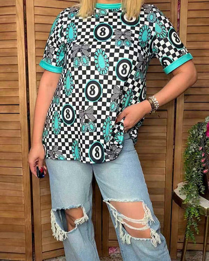 Western turquoise jewels women boutique top XCH17166