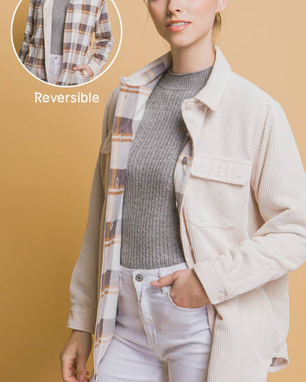 Corduroy Reversible Button Down Jacket