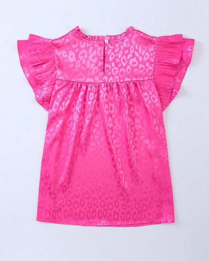 Urban print stain ruffle t-shirt top
