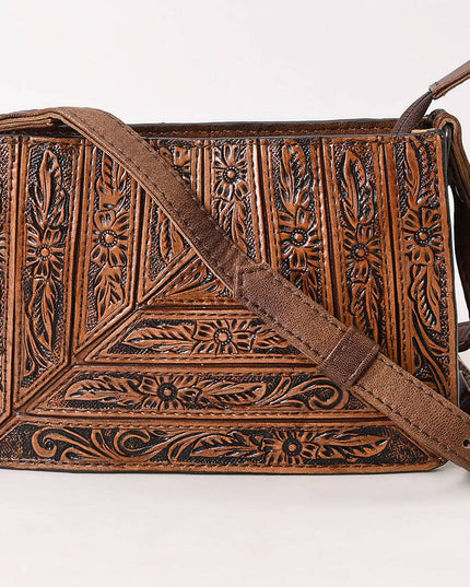 1609 Crossbody Hand Tooled Genuine Western Leather Women Bag