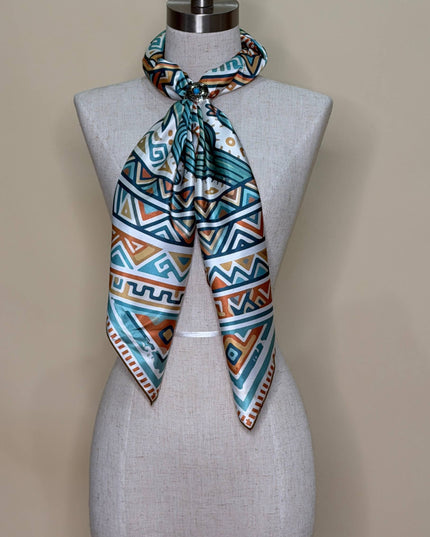 AVS-855 AZTEC CACTI PRINT SILK WILD RAG 36X36