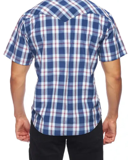 RODEO CLOTHING MEN'S PLAID SHORT SLEEVE SNAP Ps400s-Sept