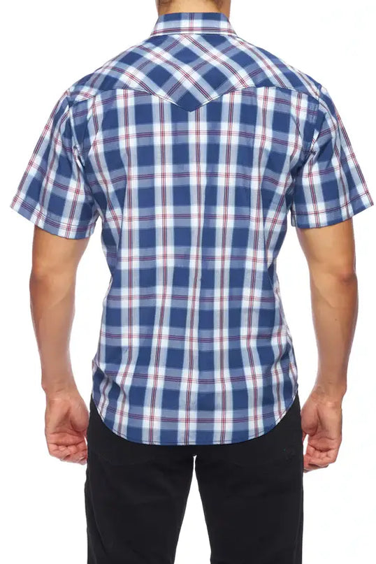 RODEO CLOTHING MEN'S PLAID SHORT SLEEVE SNAP Ps400s-Sept