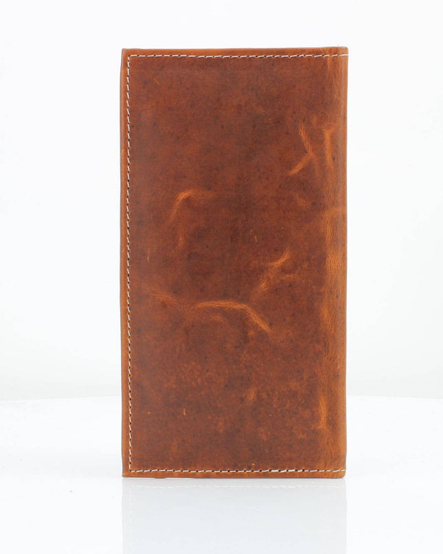 Oil Pull Up Tooled Leather Accent Rodeo Wallet ABW027