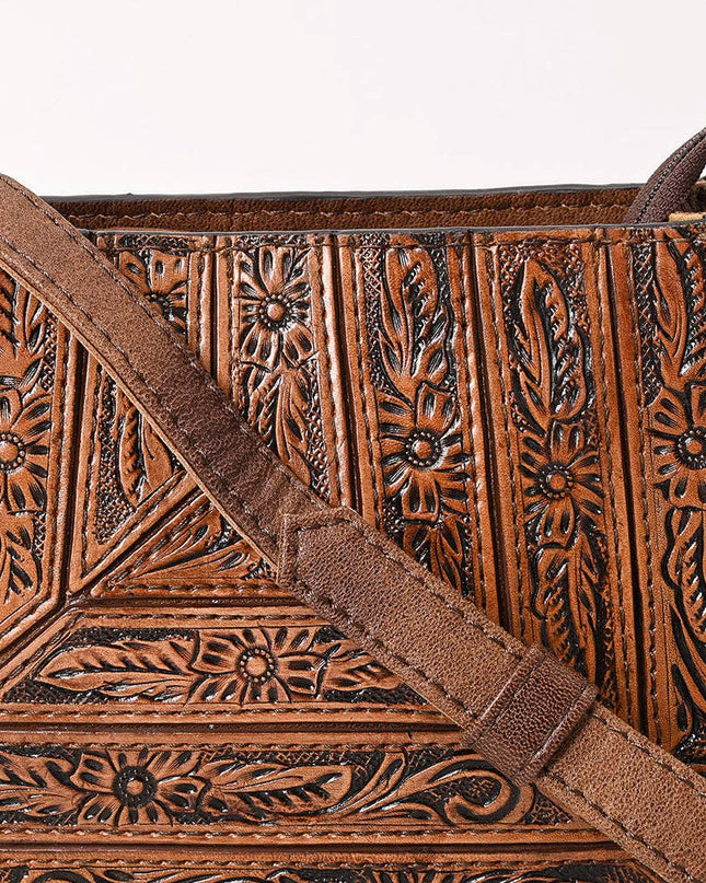 1609 Crossbody Hand Tooled Genuine Western Leather Women Bag