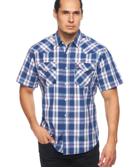 RODEO CLOTHING MEN'S PLAID SHORT SLEEVE SNAP Ps400s-Sept