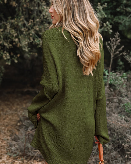 Four Leaf Clover Oversize Drop Shoulder Slouchy Sweater Dress
