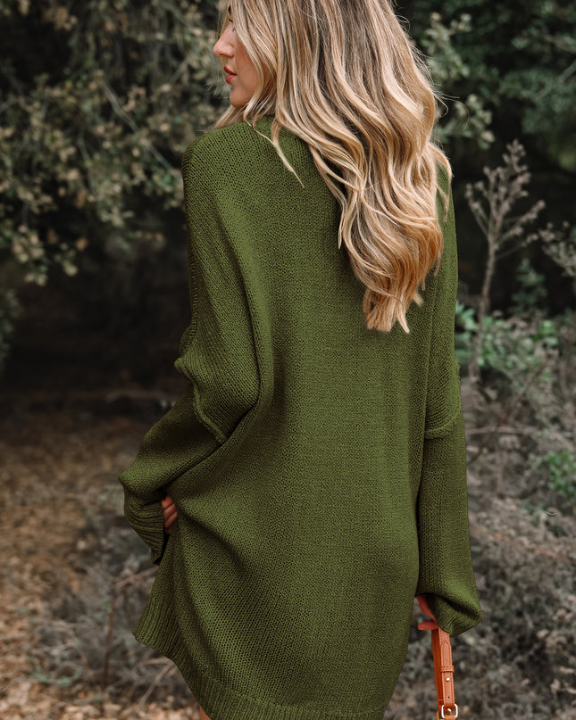 Four Leaf Clover Oversize Drop Shoulder Slouchy Sweater Dress