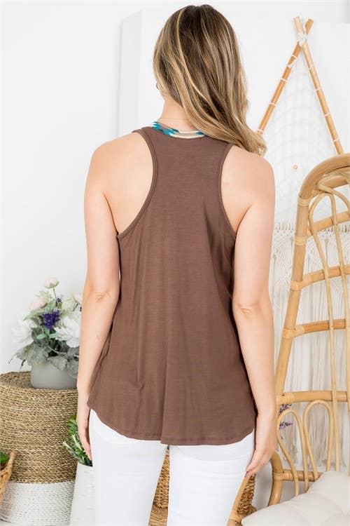 AV1129-PEYTON AZTEC PRINT COLOR BLOCK TOP