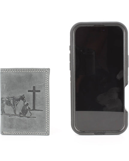 Men’s Tri-Fold Wallet with Cowboy Emboss ABMWVT 04