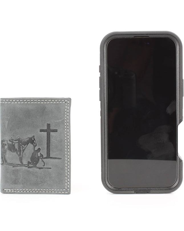 Men’s Tri-Fold Wallet with Cowboy Emboss ABMWVT 04