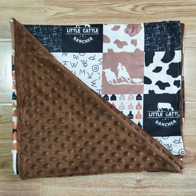 New Western Cow Brown Blanket