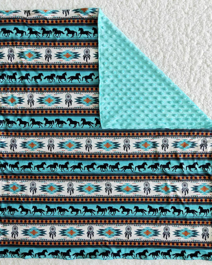 Baby Western Design Blue Stripe Blanket
