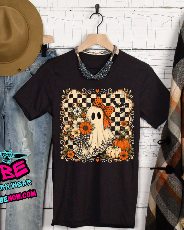 Checkered Ghost T shirt