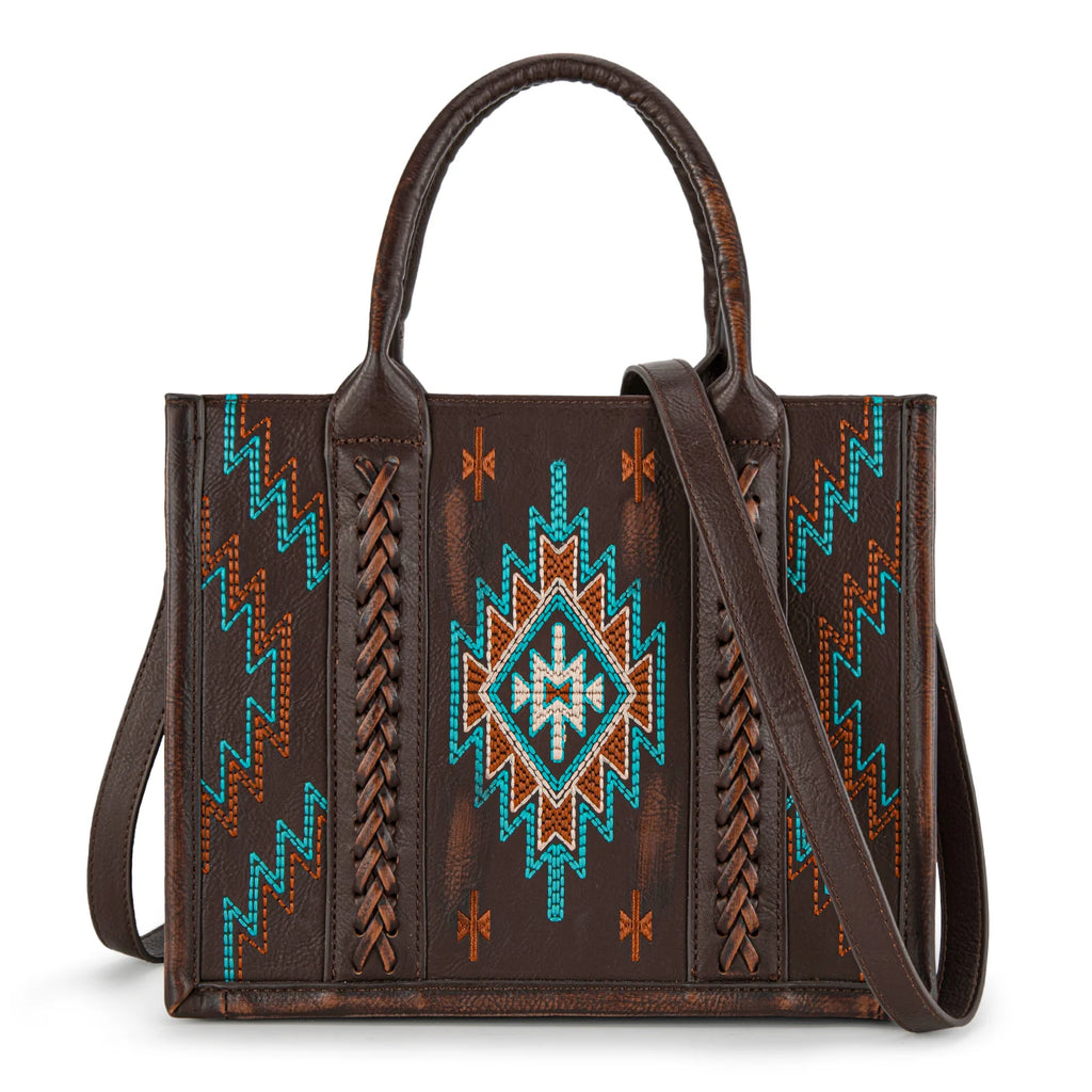 Montana West Embroidered Aztec Tote/Crossbody