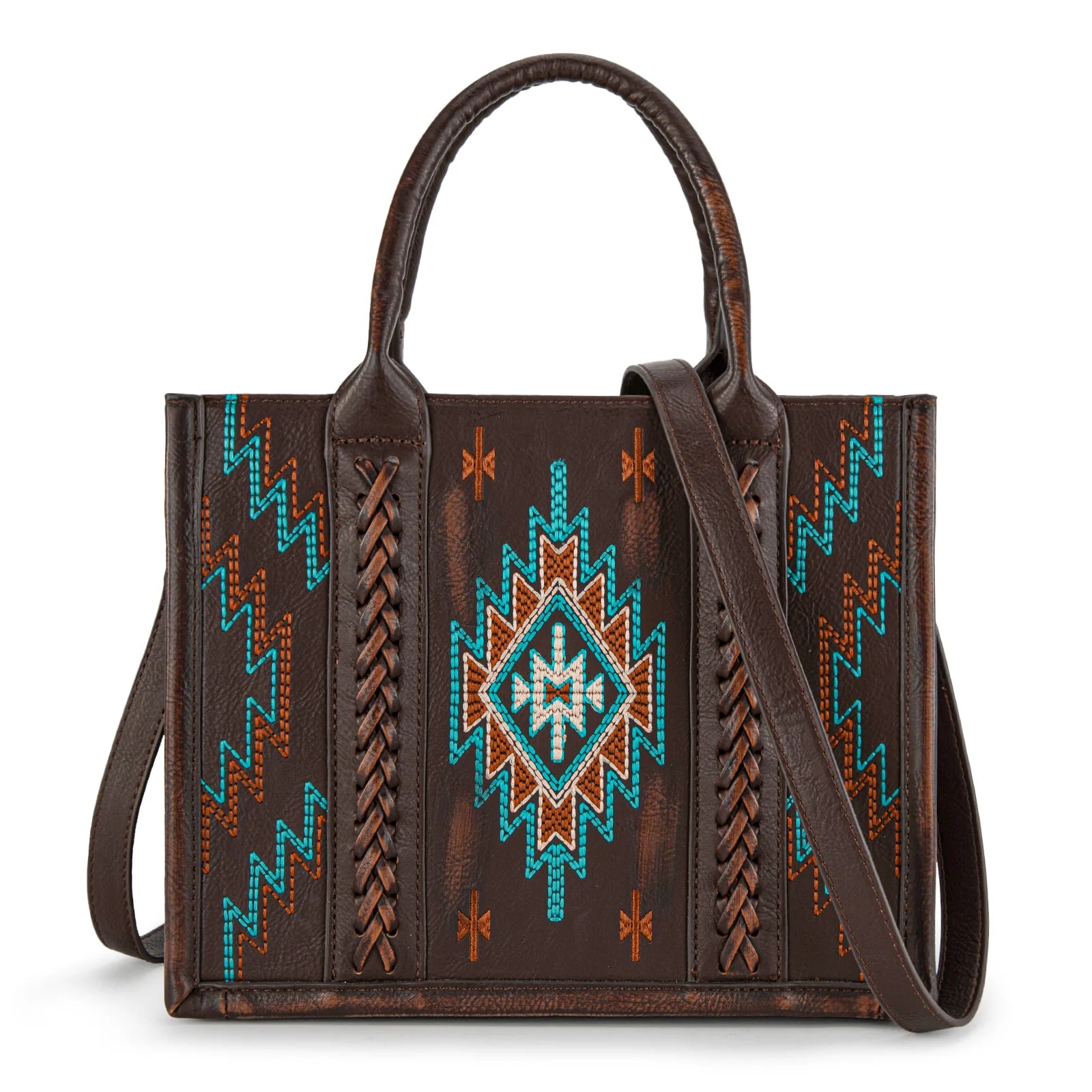 Montana West Embroidered Aztec Tote/Crossbody