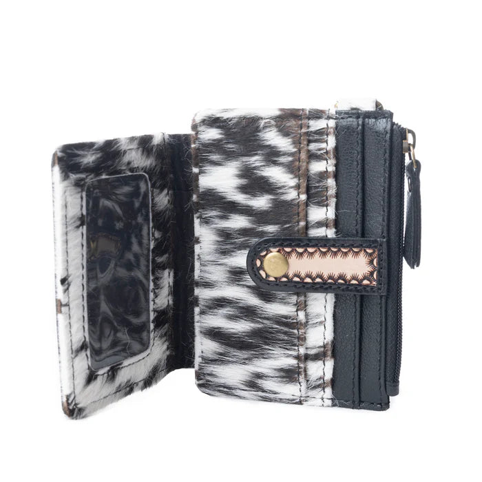 Myra - Wildflowers of the Prairie Credit Card Holder In Black & Brown - Black And Brown / Single