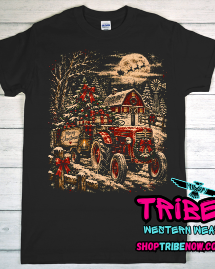 Vintage Tractor - Merry Christmas