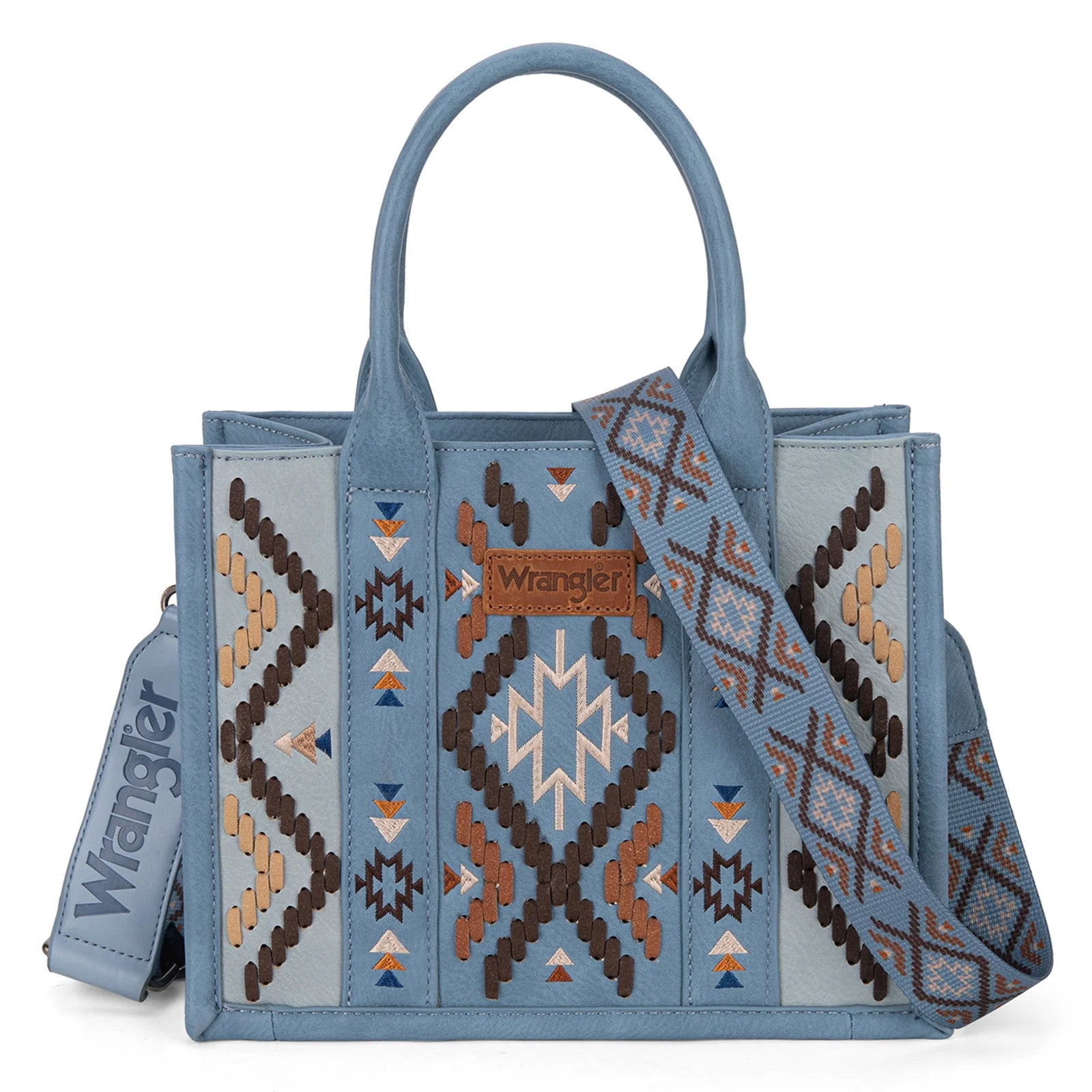 Wrangler Aztec Embroidered Tote/Crossbody - Jean
