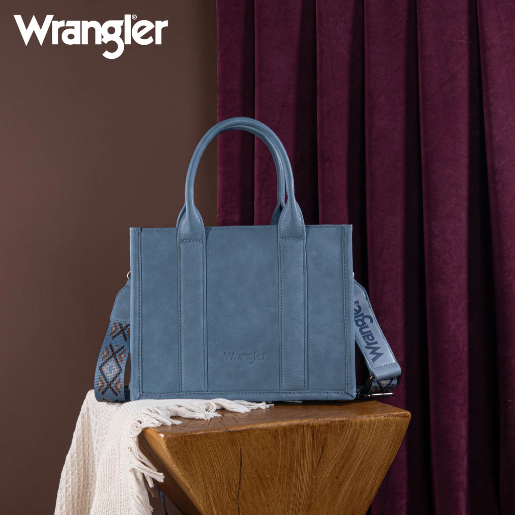 Wrangler Aztec Embroidered Tote/Crossbody - Jean