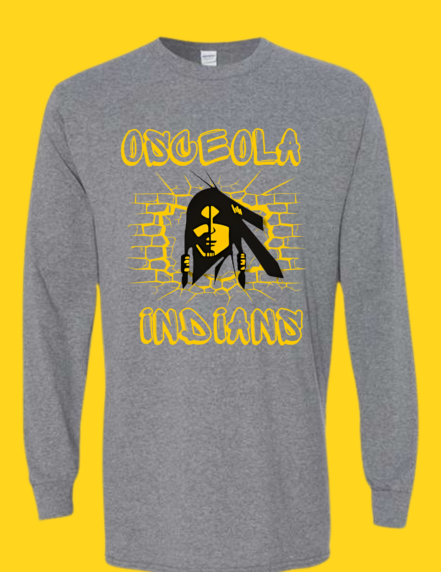 Osceola Indian - Brick wall - Gildan - Heavy Cotton™ Long Sleeve T-Shirt