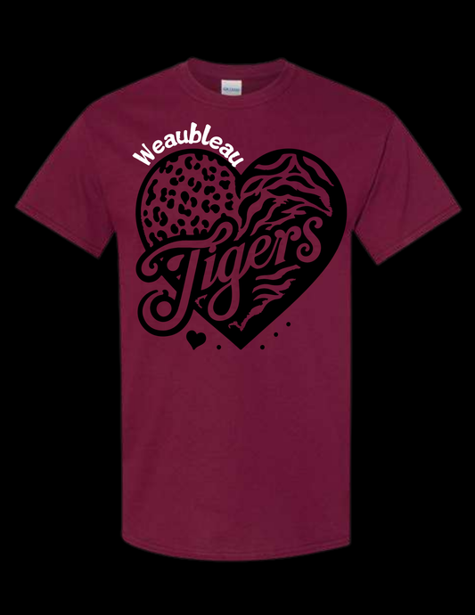 Weaubleau Tigers Heart - Gildan - Heavy Cotton™ T-Shirt