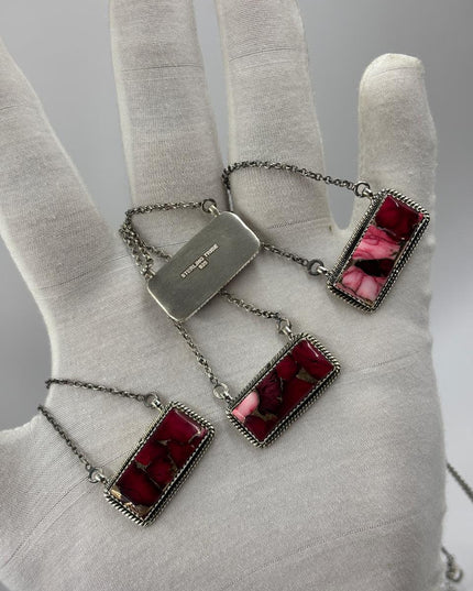 Sterling Silver Bar Necklace - Rose Dahlia