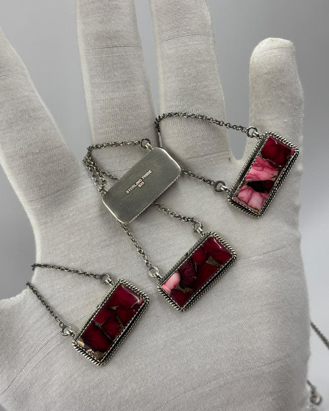 Sterling Silver Bar Necklace - Rose Dahlia