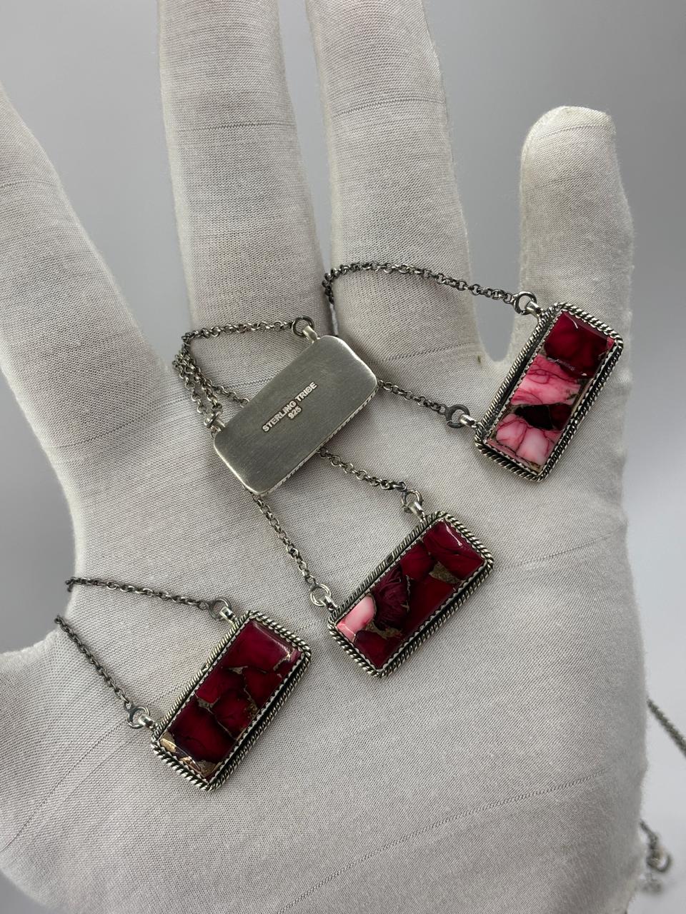 Sterling Silver Bar Necklace - Rose Dahlia