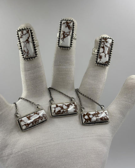 Sterling Silver Bar Necklace - Wild Horses