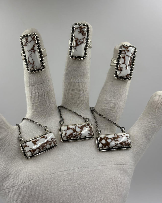 Sterling Silver Bar Ring - Wild Horese Dahlia