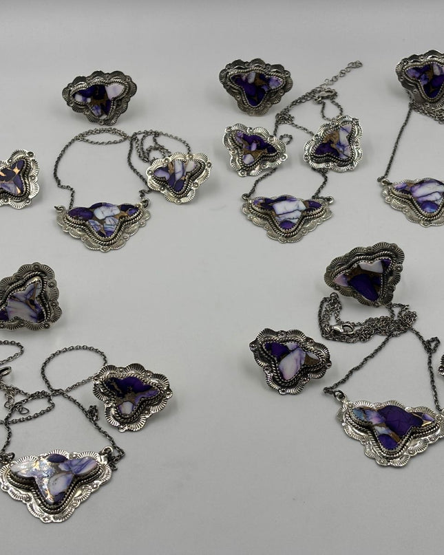 Sterling Silver Cow Necklace - Violet Dahlia