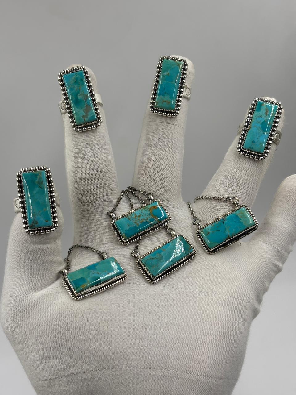 Sterling Silver Bar Ring - Kingsman Turquoise