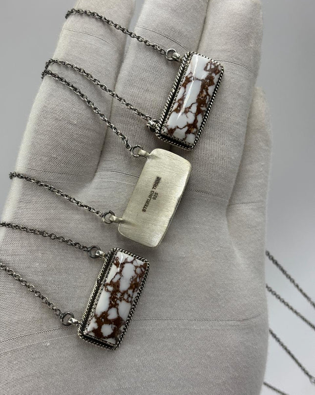 Sterling Silver Bar Necklace - Wild Horses