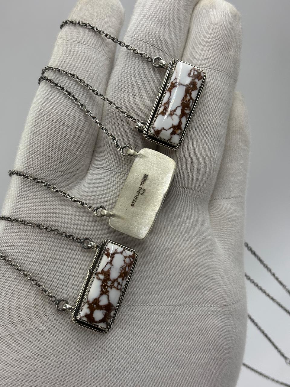 Sterling Silver Bar Necklace - Wild Horses