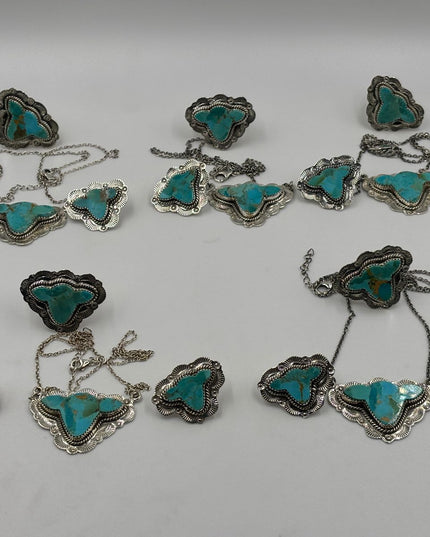 Sterling Silver Cow Necklace - Kingsman Turquoise