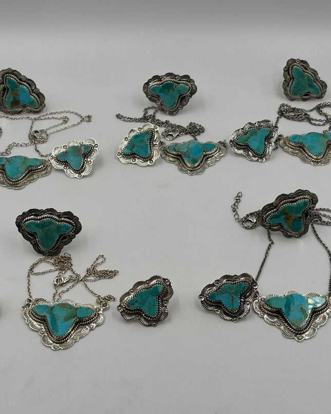 Sterling Silver Cow Necklace - Kingsman Turquoise