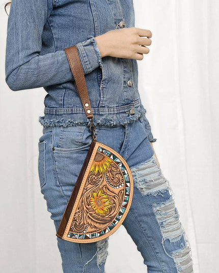 ADBG1433A Taco Hand Tooled Genuine Western Leather Women Bag