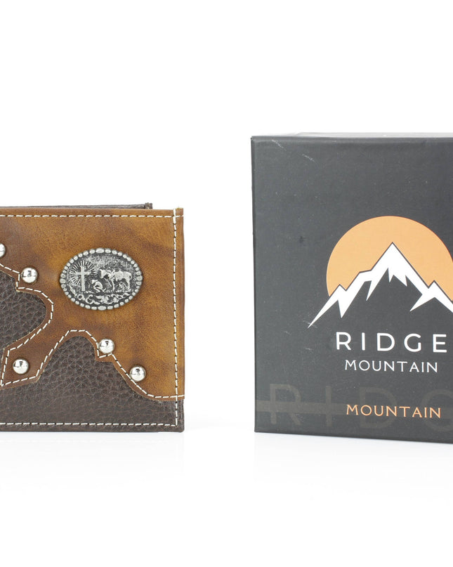 Bifold Wallet with Cowboy Cross and Horse Concho VL 865