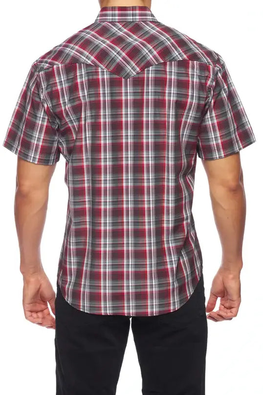 RODEO CLOTHING MEN'S PLAID SHORT SLEEVE SNAP Ps400s-Sept