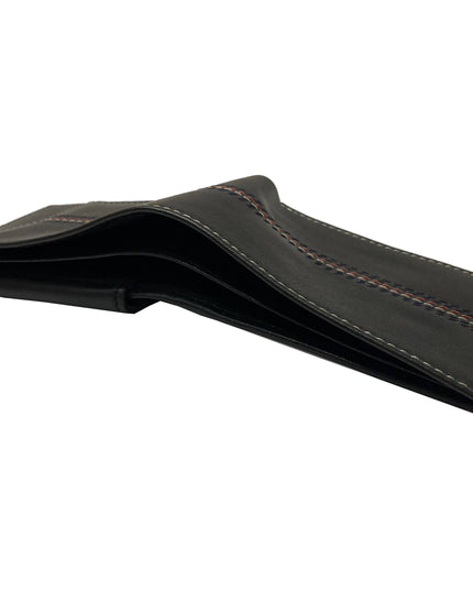 Contrast Stitch Bifold Wallet w/ Vanity Tray & Keychain