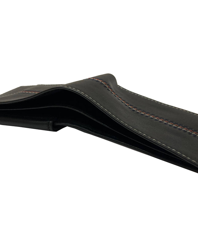 Contrast Stitch Bifold Wallet w/ Vanity Tray & Keychain