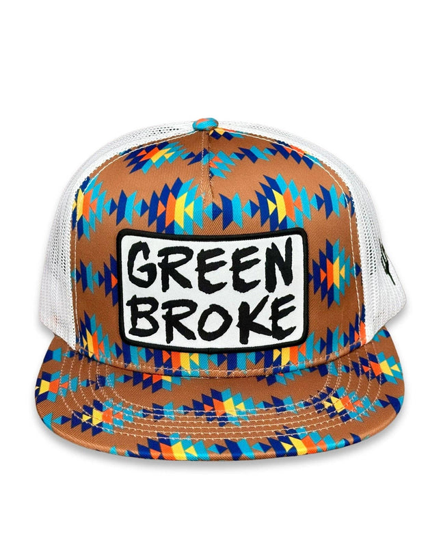 "Green Broke" - CA Dirty Sancho Aztec/White Mesh, Snapback Cap (2025)