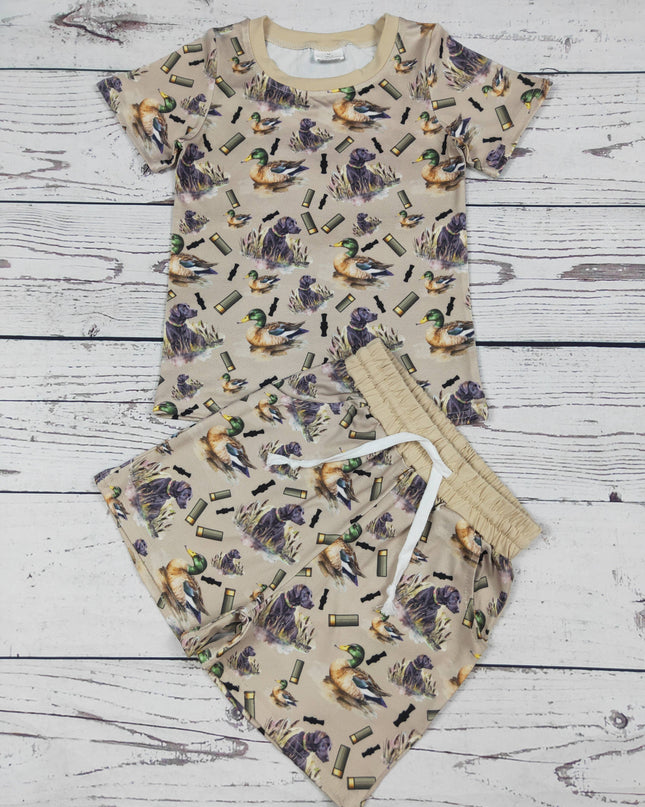 Baby Boy Duck Printed Top Shorts Set