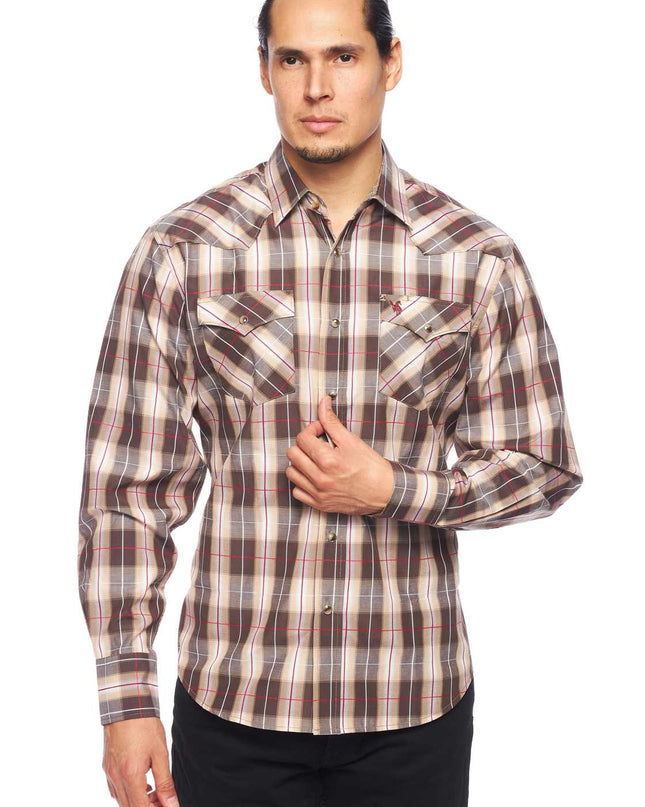 RODEO CLOTHING MEN'S PLAID LONG SLEEVE SNAP PS400l-Sept