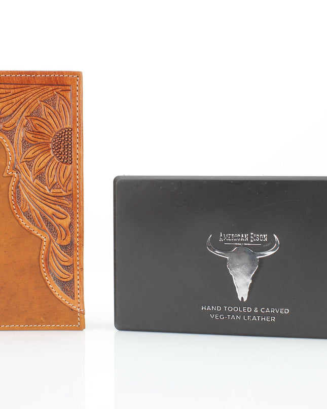 Oil Pull Up Tooled Leather Accent Rodeo Wallet ABW027