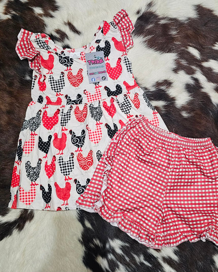 Western Style Chicken Shirt and Shorts