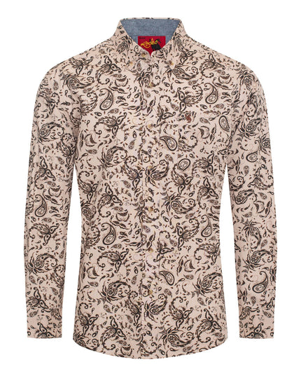MEN'S 100% COTTON POPLIN PRINT SHIRTS-PS300L-3009